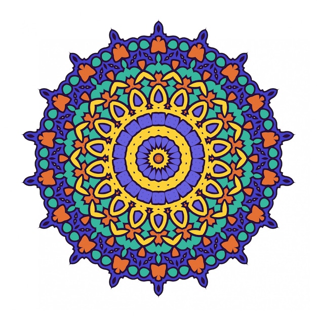 Colorido círculo abstracto redondo con estilo mandala