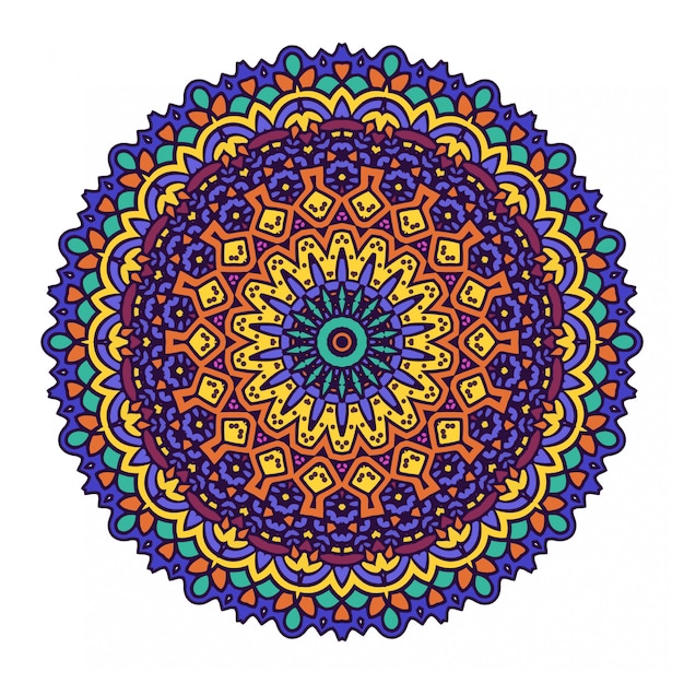 Colorido círculo abstracto redondo con estilo mandala