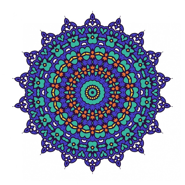 Colorido círculo abstracto redondo con estilo mandala