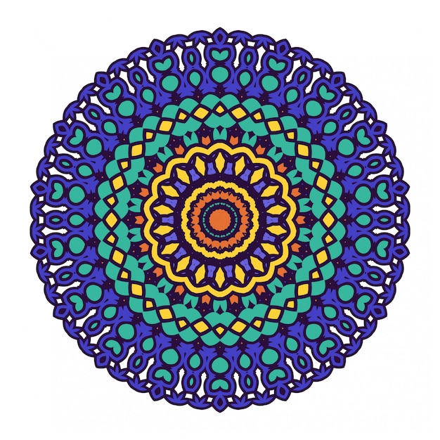 Colorido círculo abstracto redondo con estilo mandala