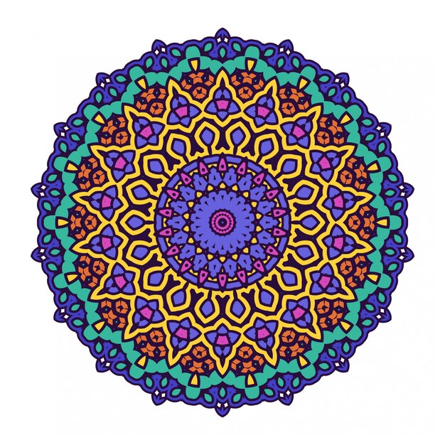 Colorido círculo abstracto redondo con estilo mandala