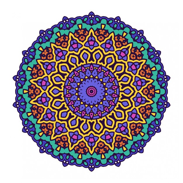 Colorido círculo abstracto redondo con estilo mandala