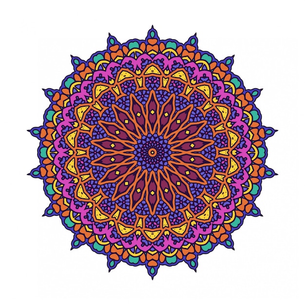 Vector colorido círculo abstracto redondo con estilo mandala