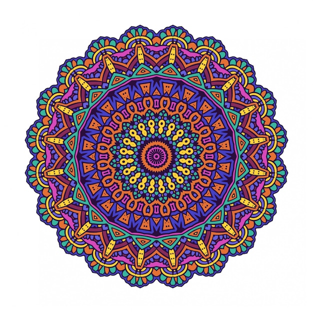 Colorido círculo abstracto redondo con estilo mandala