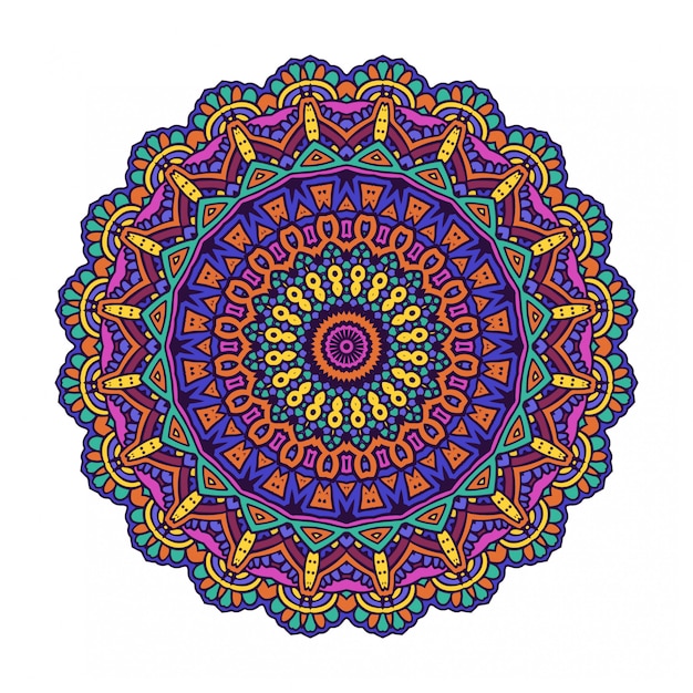 Colorido círculo abstracto redondo con estilo mandala