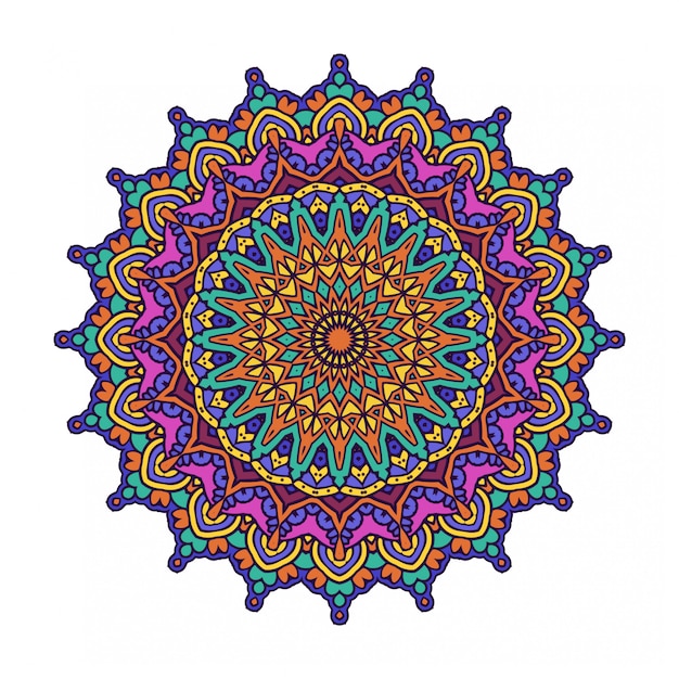 Colorido círculo abstracto redondo con estilo mandala