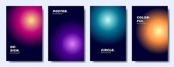 Vector colorido círculo borroso gradiente de fondo plantilla espacio de copia conjunto para folleto cartel o banner