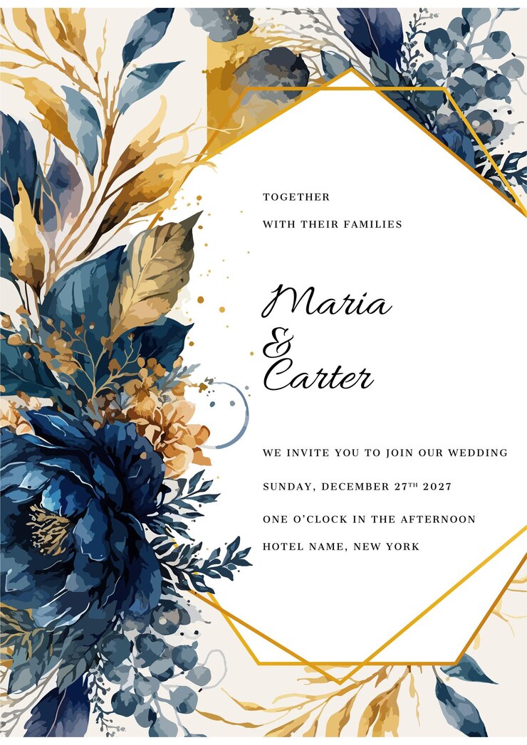 Vector colorido colorido floral flor elegante invitación de boda acuarela