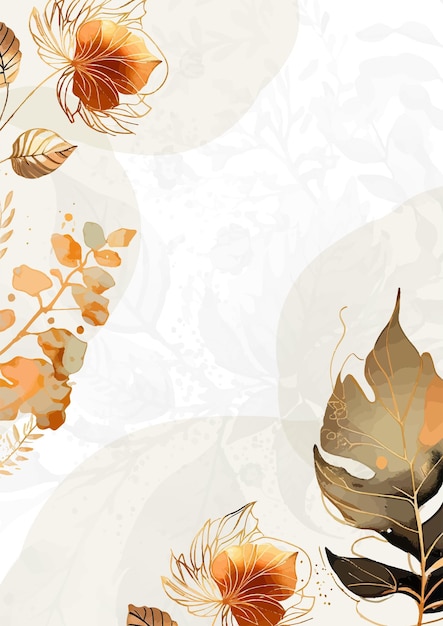 colorido colorido floral floral vector acuarela colorida plantilla de tarjeta de invitación de boda con decoración floral dorada