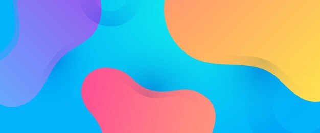 Colorido colorido vector ondulado líquido simple estandarte diseño moderno