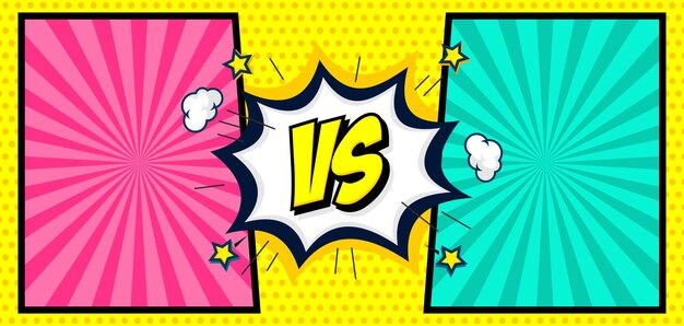 colorido cómic versus fondo de dibujos animados