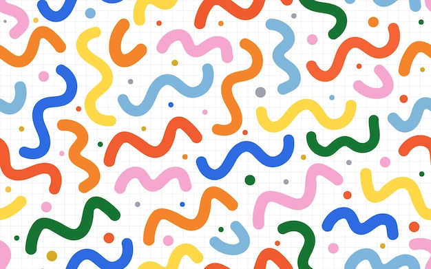 colorido confeti abstracto patrón sin costuras lindo forma infantil divertido optimista a mano libre decoración ornamental
