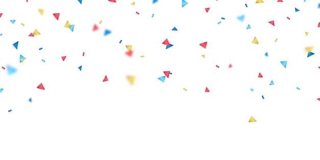 Colorido confeti y cinta en zigzag cayendo desde arriba Vector de oropel de serpentinas