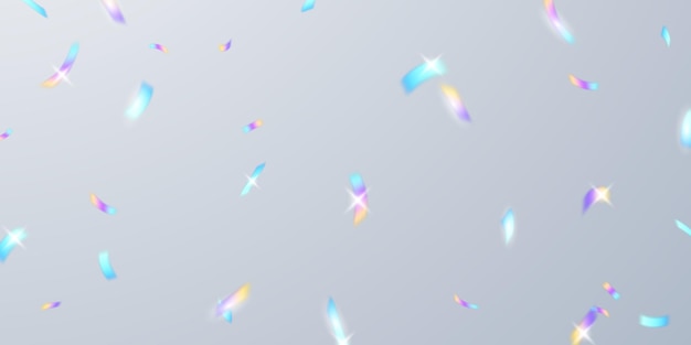 Colorido confeti y cintas en zigzag cayendo desde arriba Vector de oropel de serpentinas