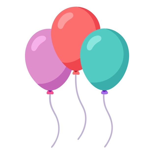 un colorido conjunto de globos con uno púrpura y rosa
