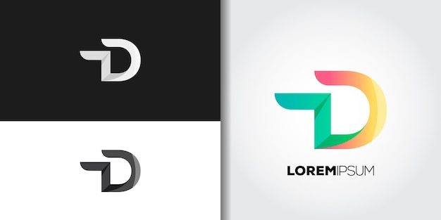 Colorido conjunto de logotipo letra d