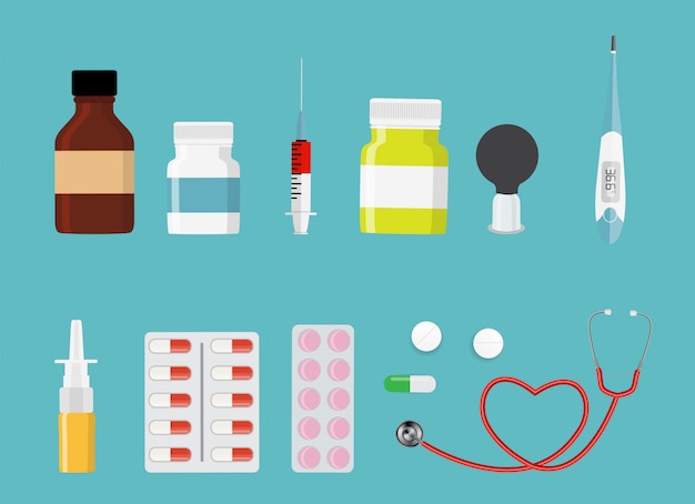 Colorido conjunto de salud médica.