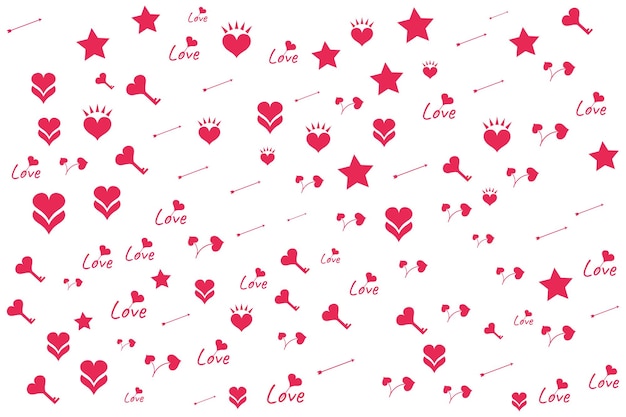 Colorido corazón de amor contorno abstracto sin costuras patrón de moda para el feliz día de San Valentín