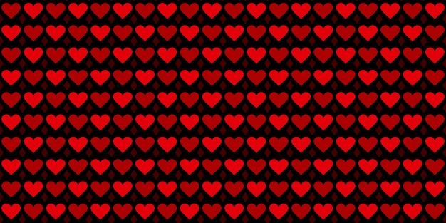 Colorido Corazones Rojos Patrones Sin Fisuras Vector Ilustración Fondo Arte