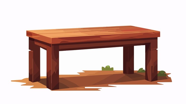 Vector colorido dibujo animado de pixel art de una mesa aislada