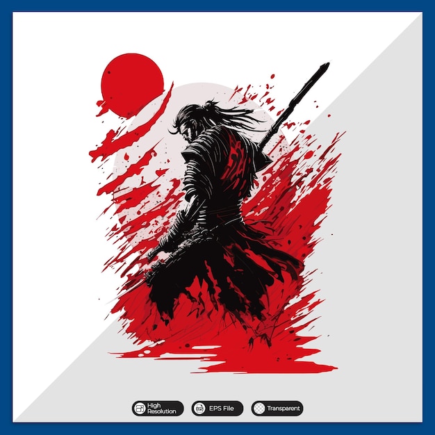 El colorido diseño de la camiseta del guerrero ronin
