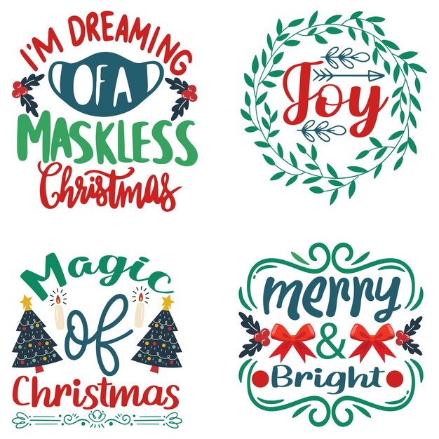 Colorido diseño de cotizaciones de Svg de Navidad