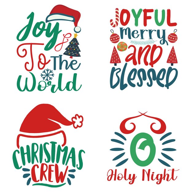 Colorido diseño de cotizaciones de svg de navidad