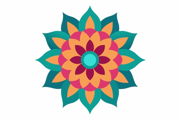 un colorido diseño floral se muestra sobre un fondo blanco