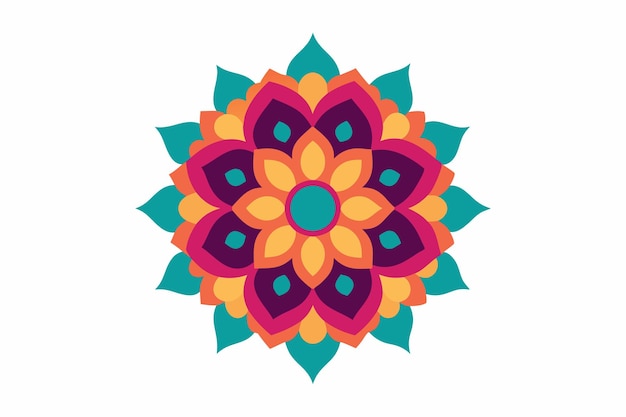 un colorido diseño floral se muestra sobre un fondo blanco