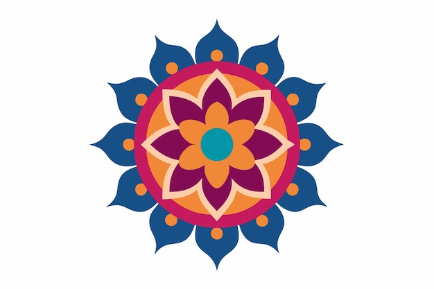 un colorido diseño floral se muestra sobre un fondo blanco