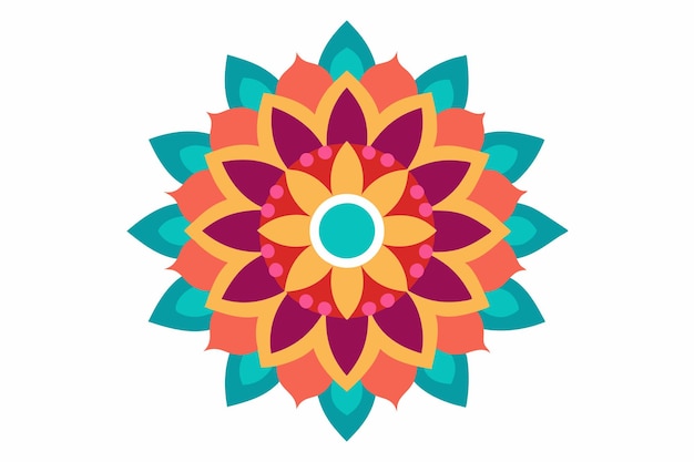 un colorido diseño floral se muestra sobre un fondo blanco
