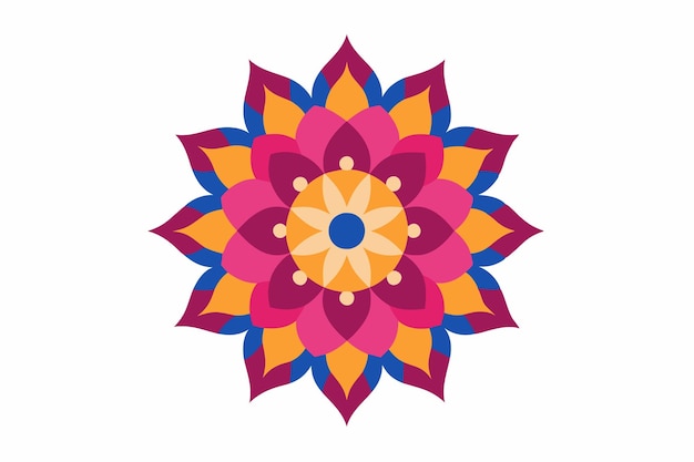 un colorido diseño floral se muestra sobre un fondo blanco