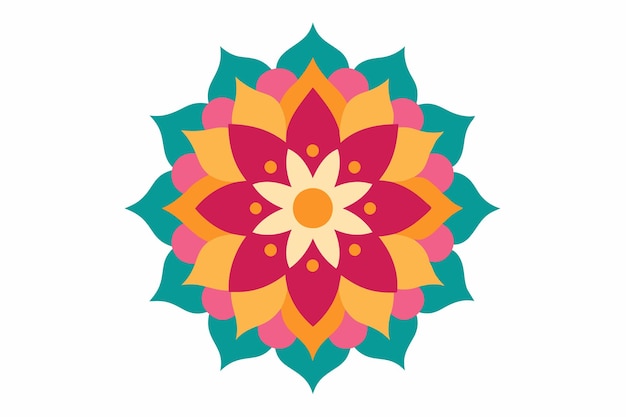 un colorido diseño floral se muestra sobre un fondo blanco