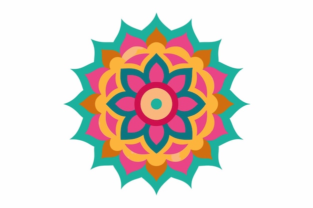 un colorido diseño floral se muestra sobre un fondo blanco