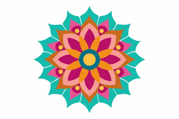 un colorido diseño floral se muestra sobre un fondo blanco