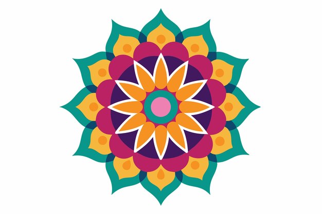 un colorido diseño floral se muestra sobre un fondo blanco