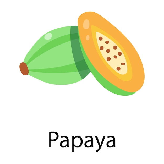 Un colorido diseño de icono de papaya.