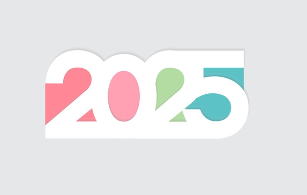 colorido diseño de logotipo de fondo del evento de año nuevo 2025