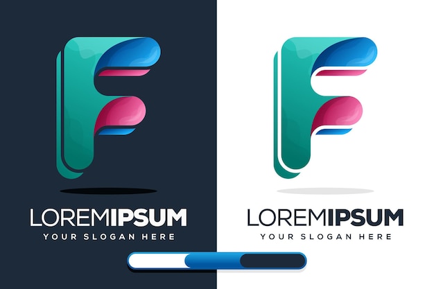 colorido diseño de logotipo letra f