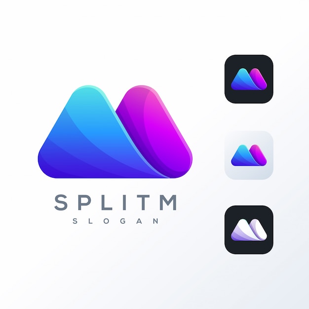Colorido diseño de logotipo M listo para usar