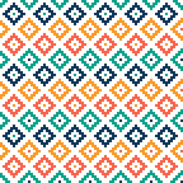 Colorido diseño tradicional azteca de patrones sin fisuras