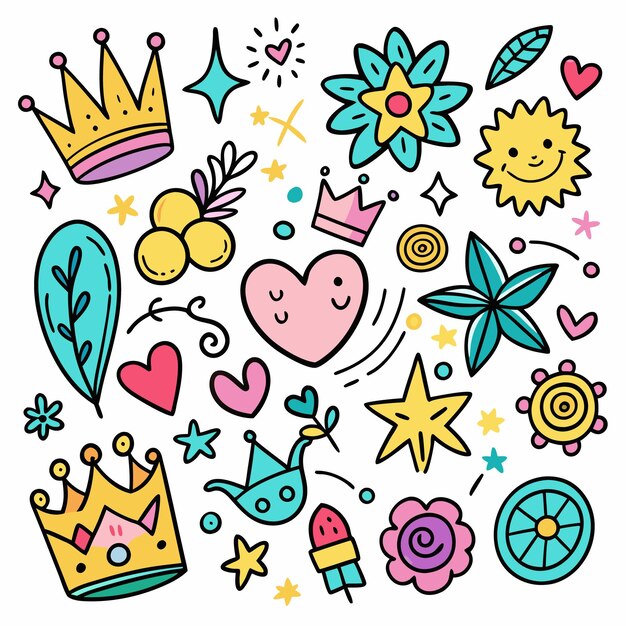 El colorido Doodle Art, una vibrante colección de dibujos divertidos y lúdicos