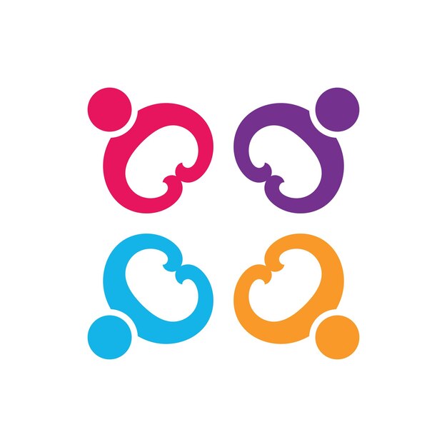 Colorido equipo de grupo comunitario Diseño del logotipo de la gente