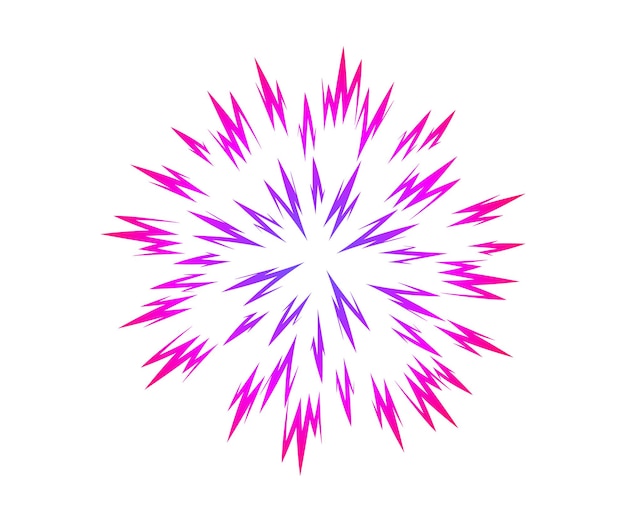 Colorido estallido de estrellas explosión de gradiente de bomba gran explosión estampación de cómic abstracto estallación de haz flash explosión flash resplandor animación ilustración gráfica vectorial