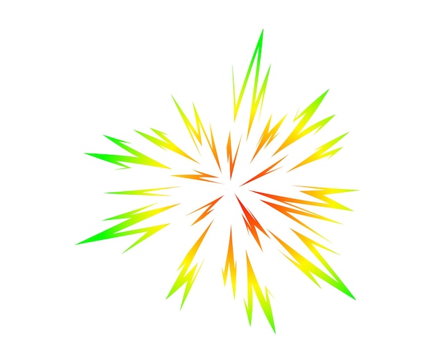 Colorido estallido de estrellas explosión de gradiente de bomba gran explosión estampación de cómic abstracto estallación de haz flash explosión flash resplandor animación ilustración gráfica vectorial