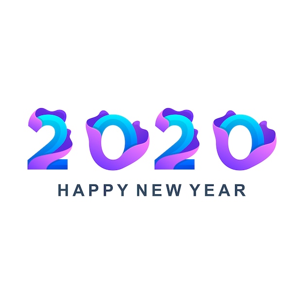 Colorido feliz año nuevo 2020