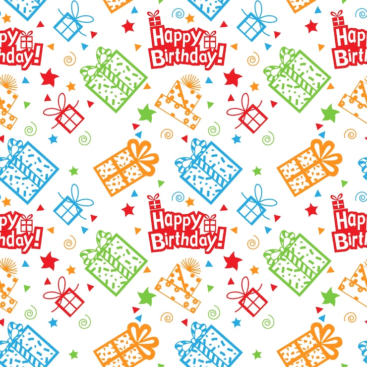 Vector colorido feliz cumpleaños patrón de fondo
