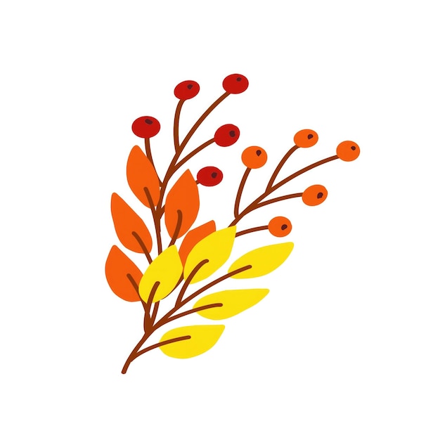El colorido follaje de otoño con bayas de tonos naranja amarillo y rojo brillantes