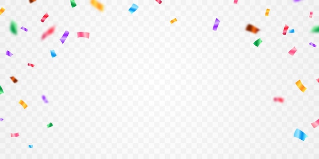 Colorido fondo de confeti que zigzaga cayendo para el vector de decoración del festival de celebración
