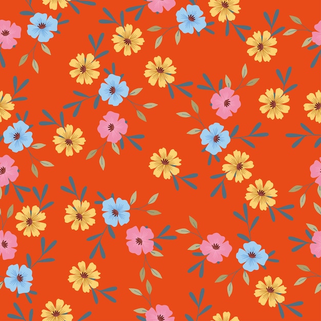 un colorido fondo floral con flores y hojas